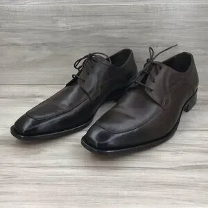 Sarar Men\'s Size EU 43 US 10 Brown Leather Derby Oxford Slip on Dress Shoes Mens Dress Shoes Classic Oxford Shoes Lace-up Formal  main image 4